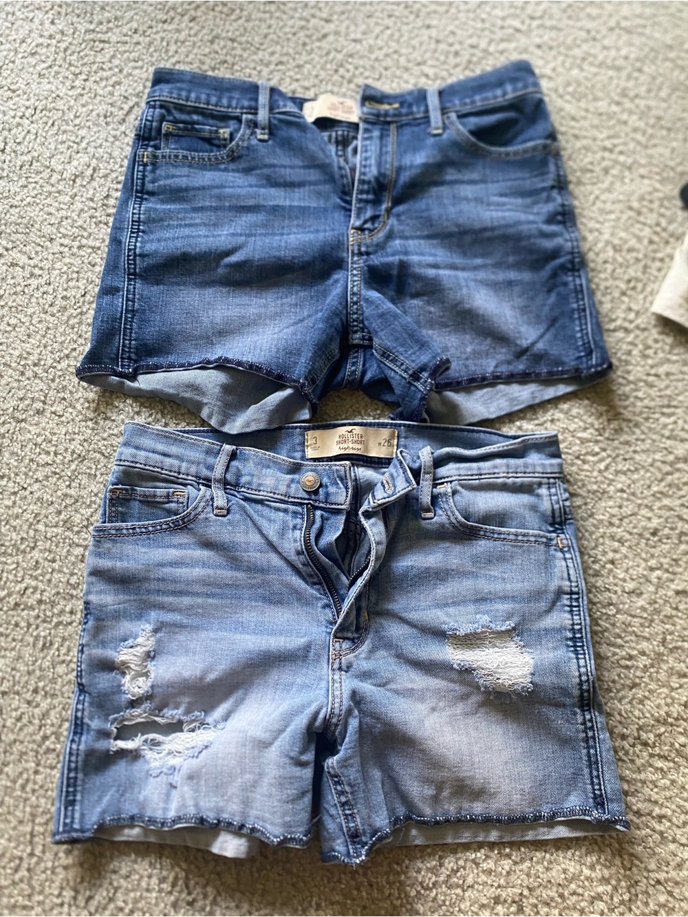 Two Pairs of Blue Denim Shorts